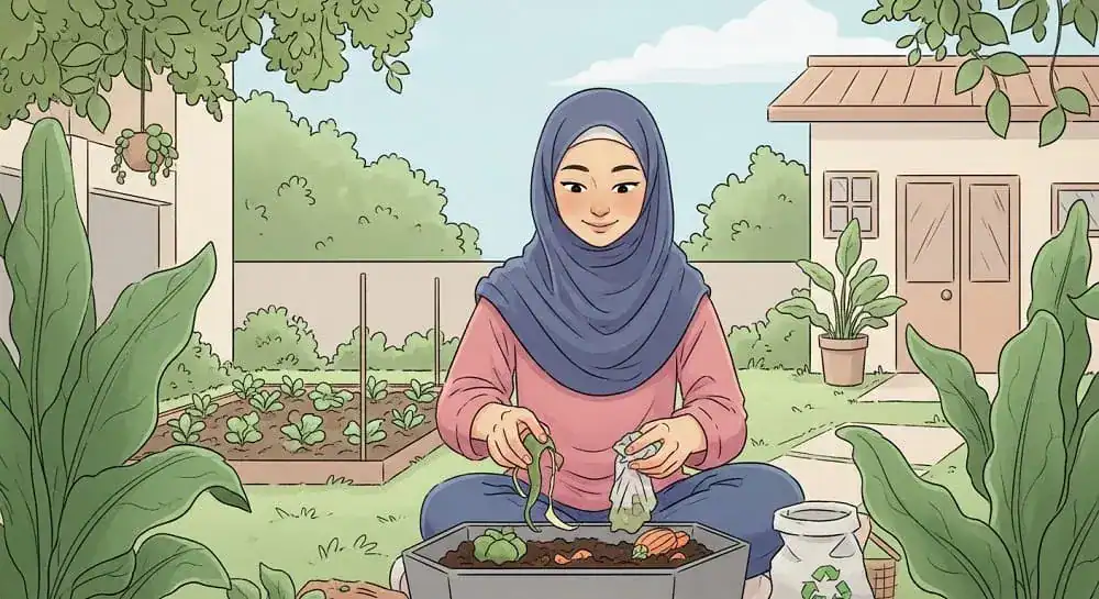 buat kompos dari sampah organik atau sisa makanan